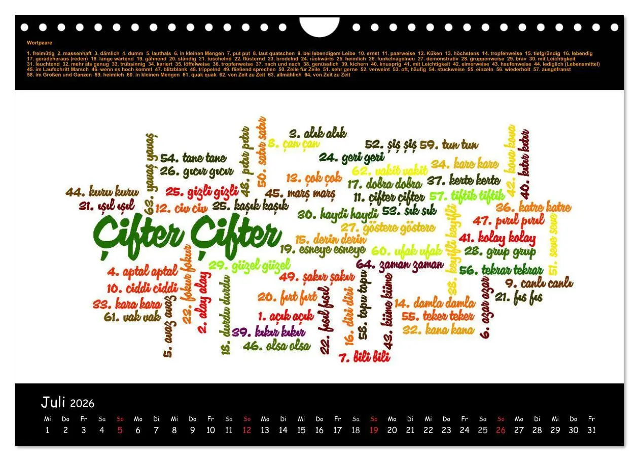 Bild: 9783516005998 | Sprachkalender Türkisch-Deutsch (Wandkalender 2026 DIN A4 quer),...