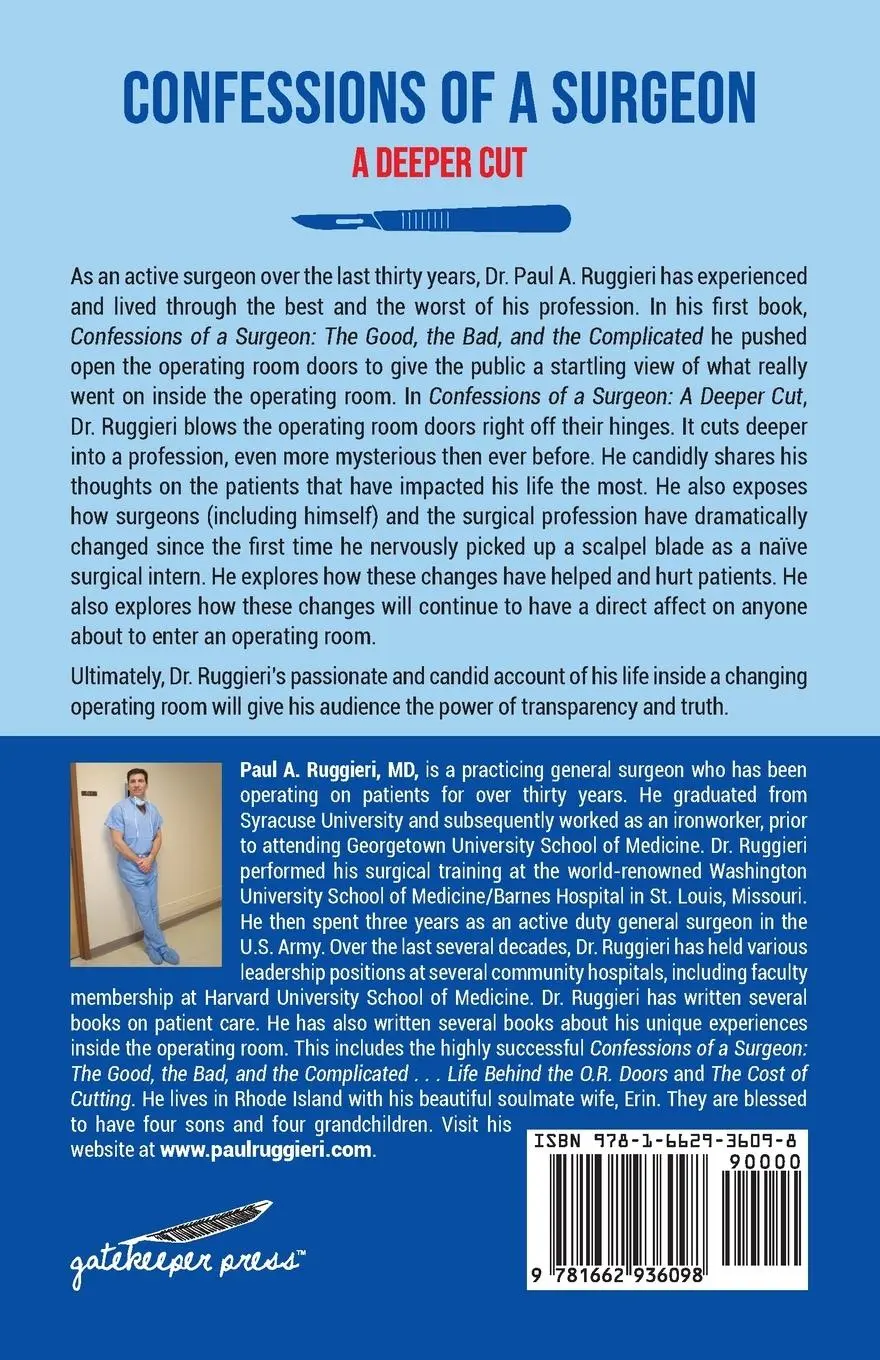 Rückseite: 9781662936098 | Confessions of a Surgeon | A Deeper Cut | Paul A. Ruggieri MD | Buch