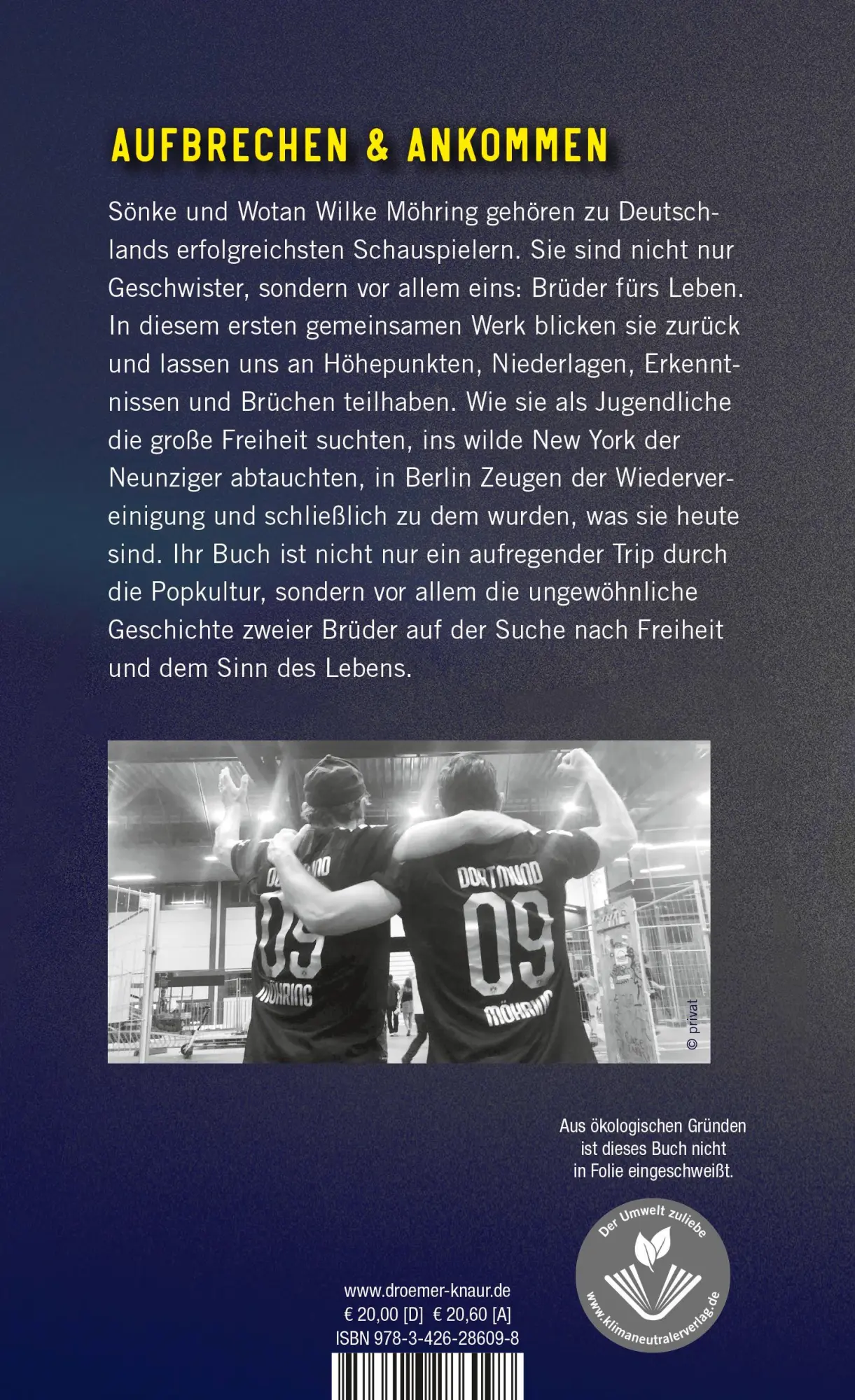Rückseite: 9783426286098 | Rausch und Freiheit | Über das Leben, die Nacht und das Brüdersein