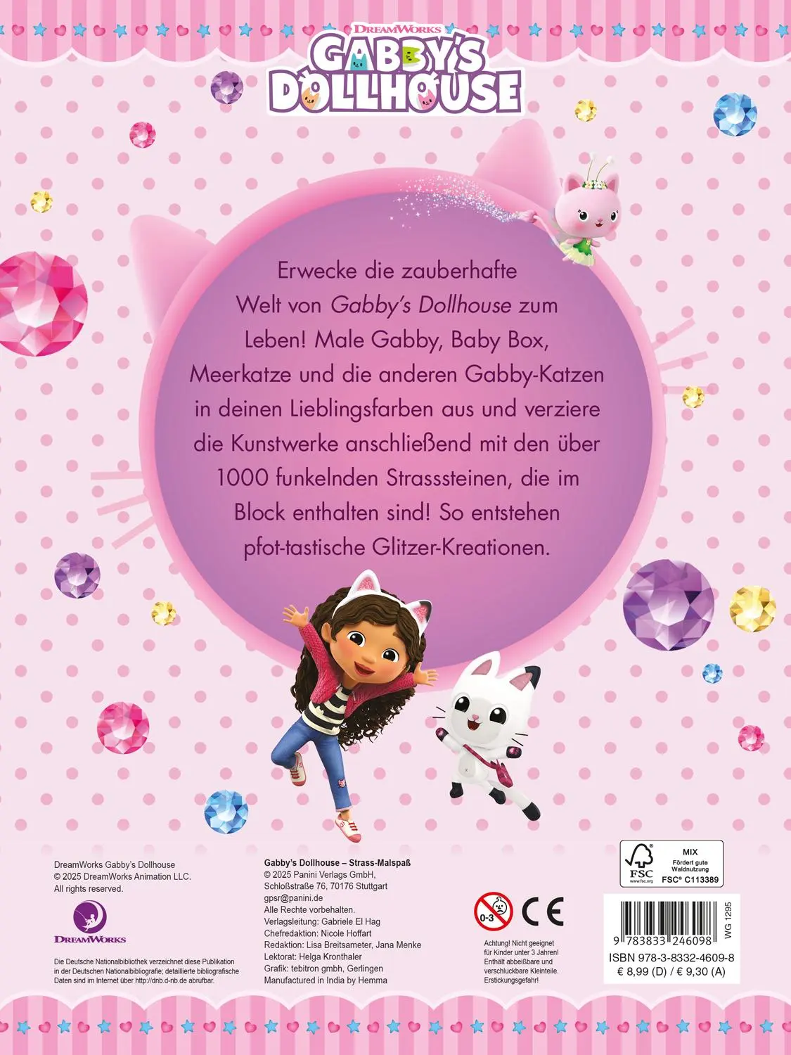 Rückseite: 9783833246098 | Gabby's Dollhouse: Mein Strass-Malspaß | Panini | Taschenbuch | 48 S.