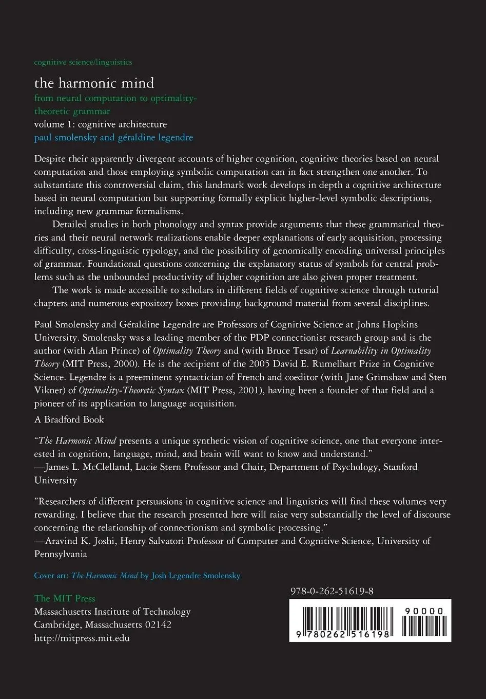 Rückseite: 9780262516198 | The Harmonic Mind, Volume 1 | Paul Smolensky (u. a.) | Taschenbuch