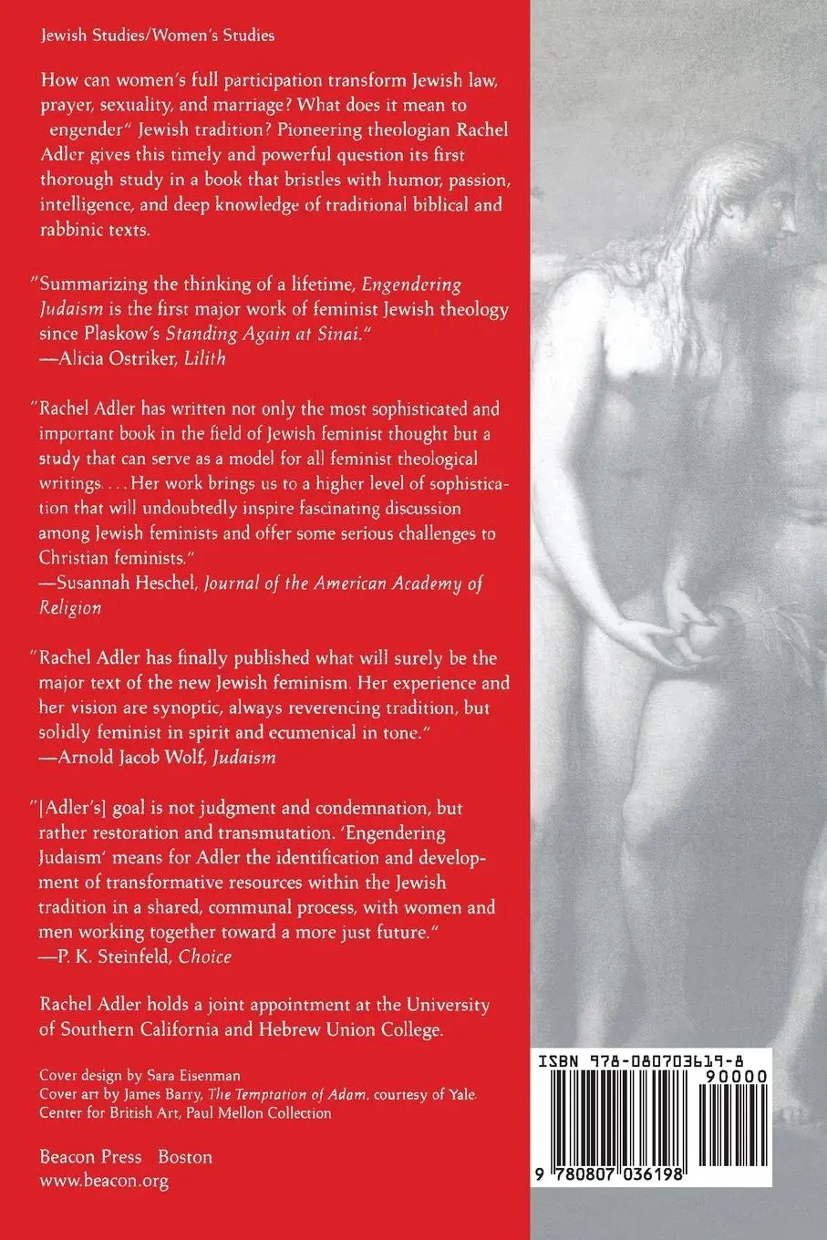 Rückseite: 9780807036198 | Engendering Judaism | An Inclusive Theology and Ethics | Rachel Adler