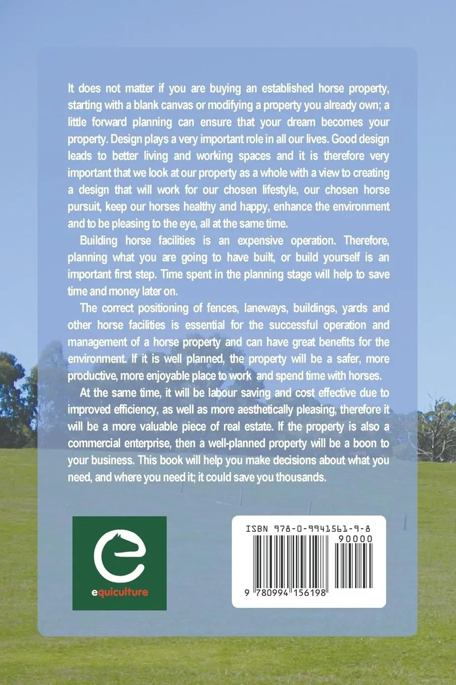 Rückseite: 9780994156198 | Horse Property Planning and Development | Jane Myers (u. a.) | Buch