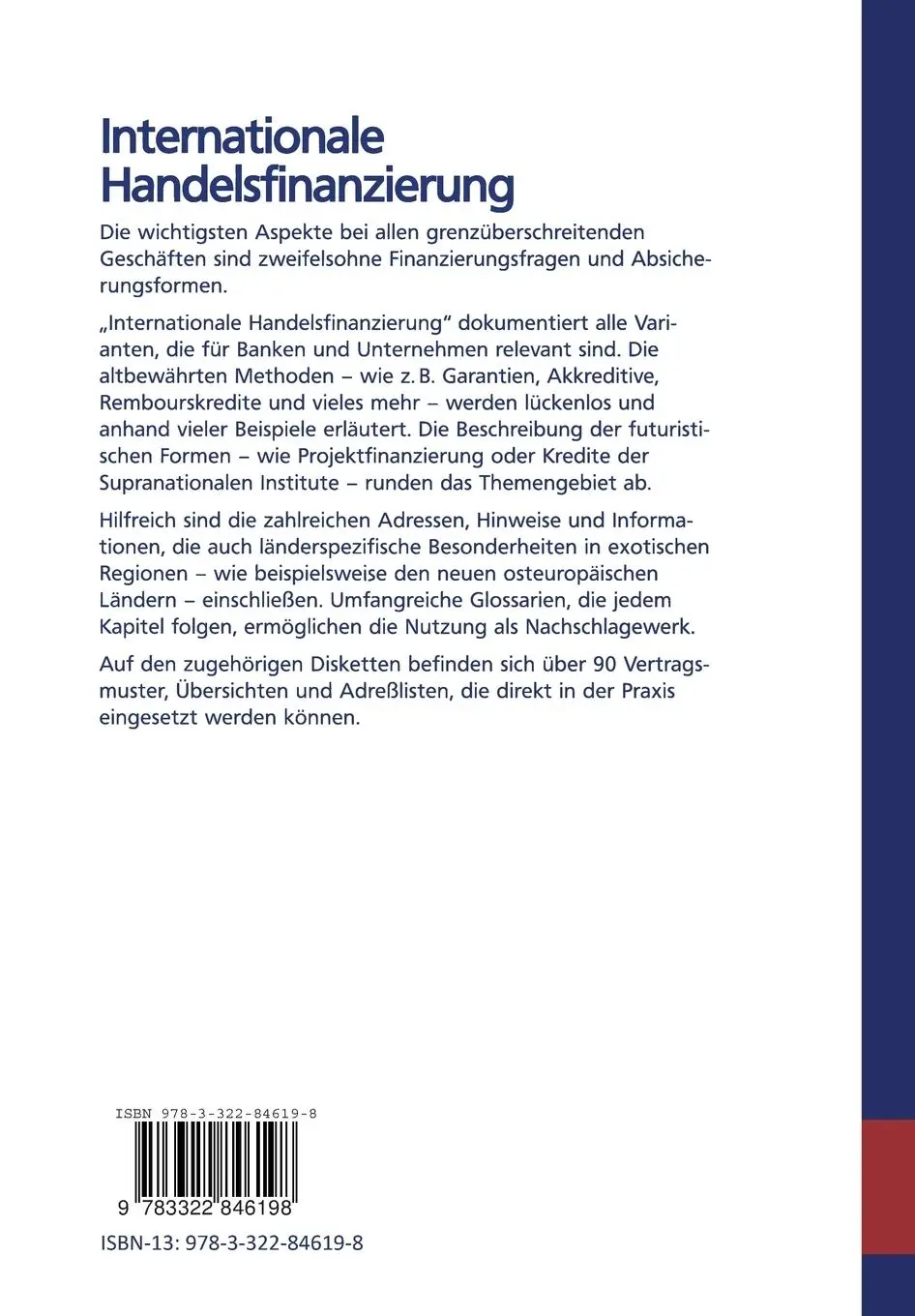 Rückseite: 9783322846198 | Internationale Handelsfinanzierung | Herbert Keßler | Taschenbuch