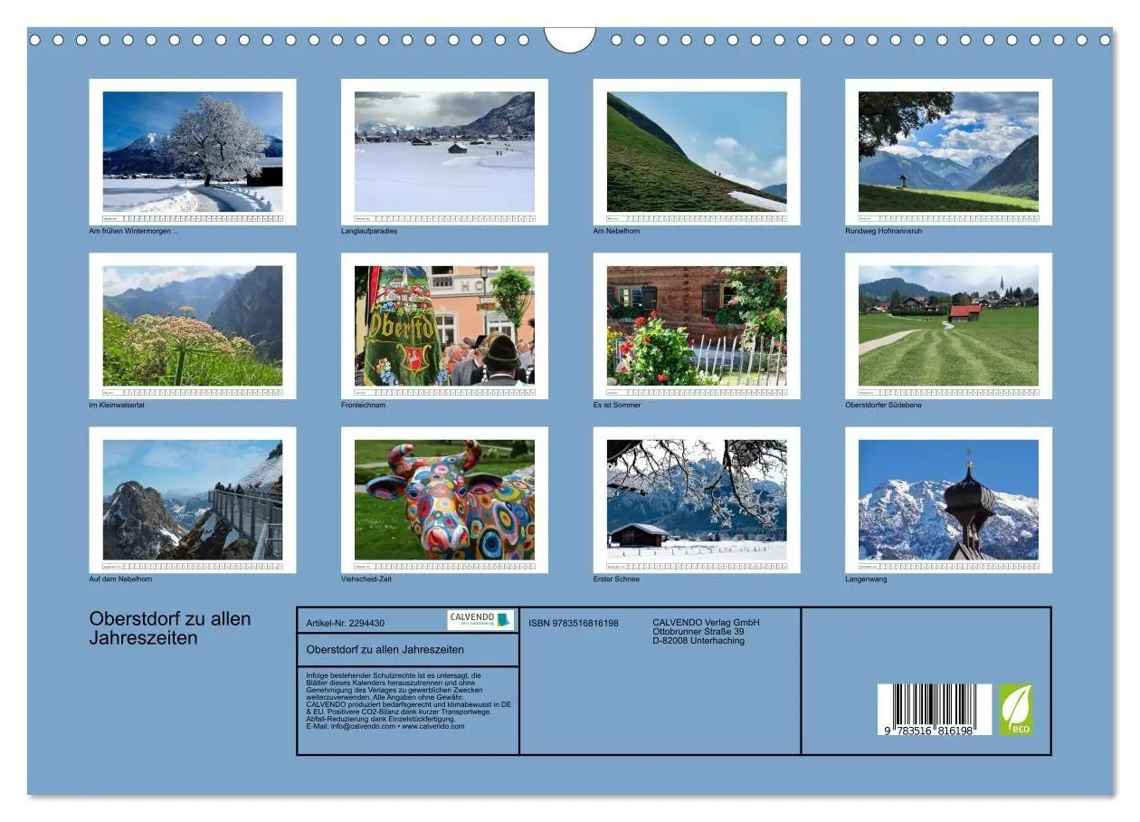 Bild: 9783516816198 | Oberstdorf zu allen Jahreszeiten (Wandkalender 2027 DIN A3 quer),...