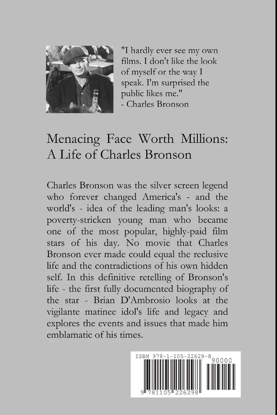 Rückseite: 9781105226298 | Menacing Face Worth Millions | A Life of Charles Bronson | D'Ambrosio
