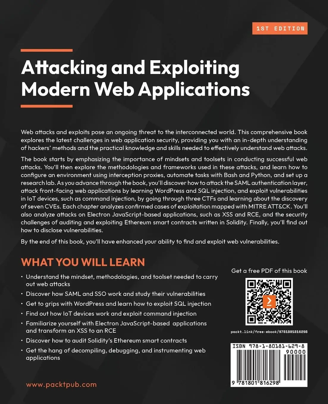 Rückseite: 9781801816298 | Attacking and Exploiting Modern Web Applications | Onofri (u. a.)