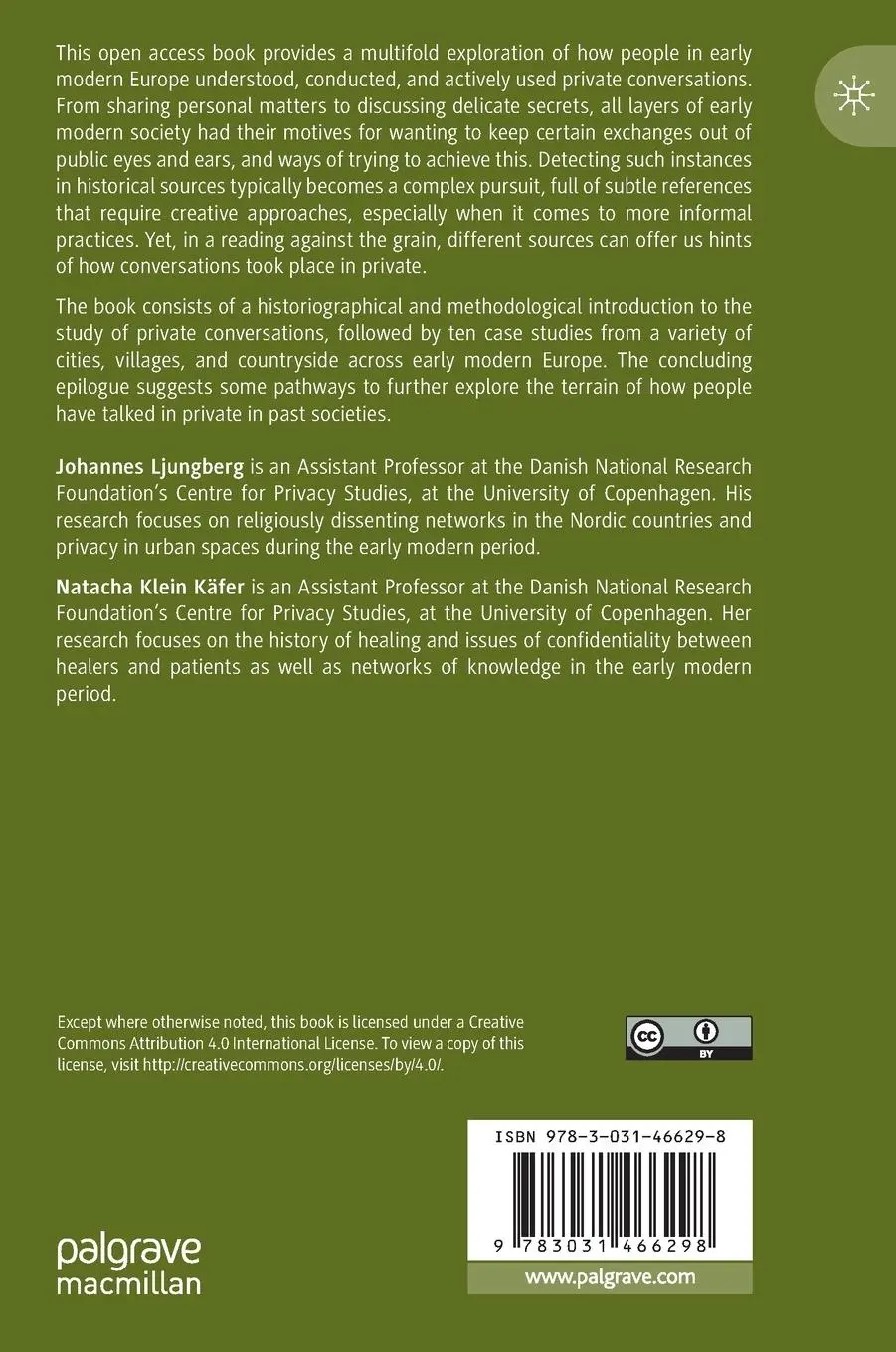 Rückseite: 9783031466298 | Tracing Private Conversations in Early Modern Europe | Käfer (u. a.)