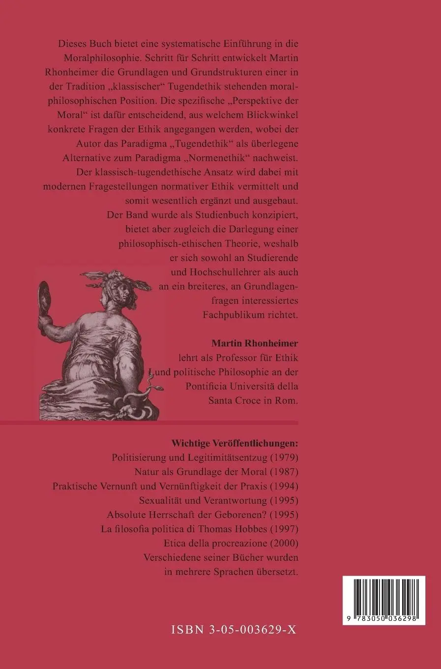 Rückseite: 9783050036298 | Die Perspektive der Moral | Philosophische Grundlagen der Tugendethik