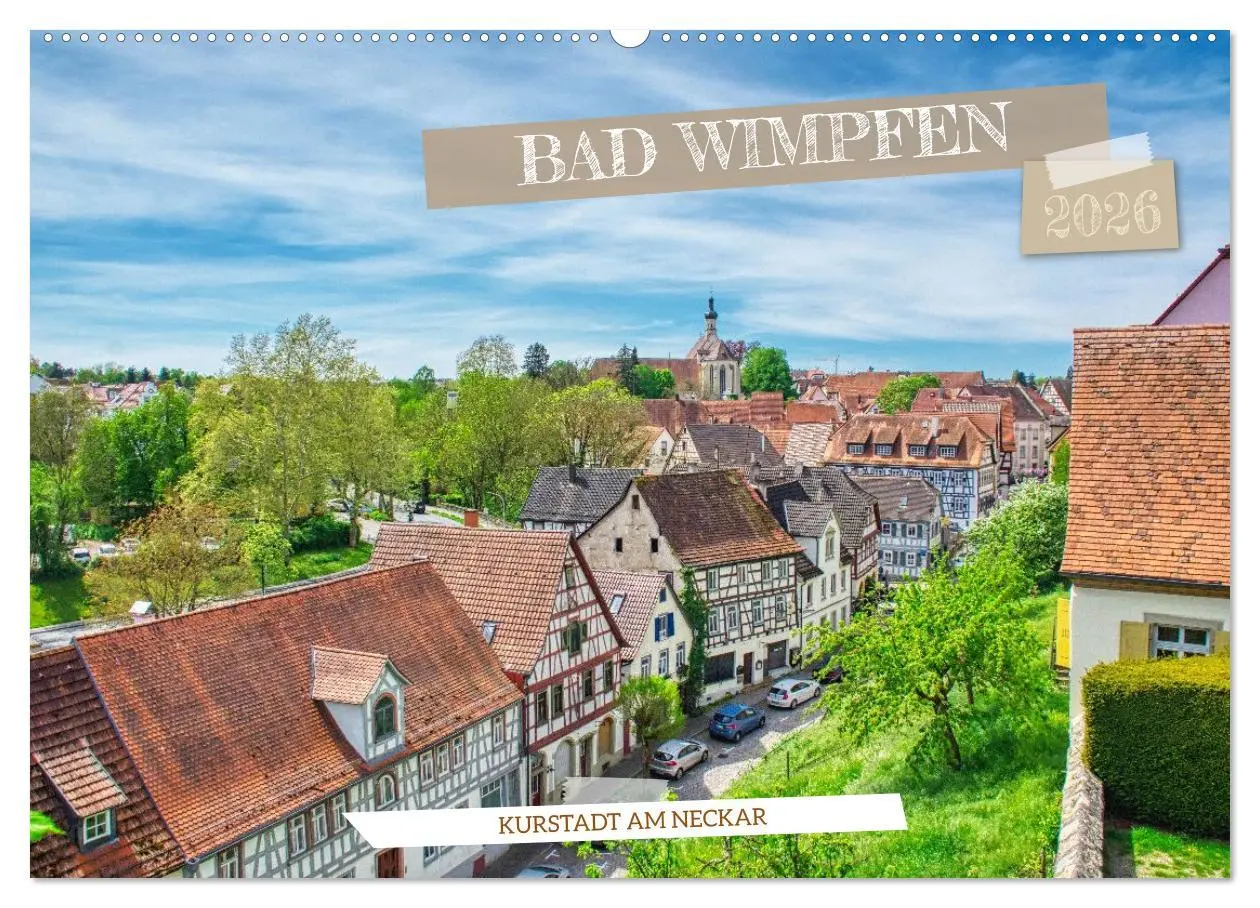 Cover: 9783516286298 | Bad Wimpfen - Kurstadt am Neckar (Wandkalender 2026 DIN A2 quer),...