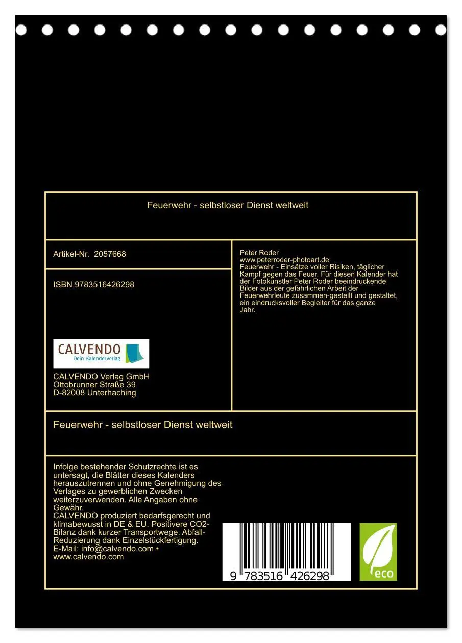 Bild: 9783516426298 | Feuerwehr - selbstloser Dienst weltweit (Tischkalender 2026 DIN A5...