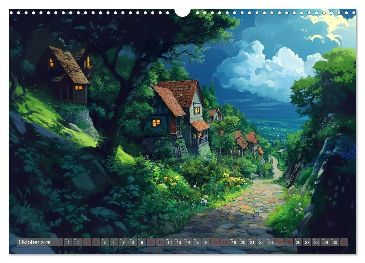 Bild: 9783457256398 | Spaziergang durch Anime Welten (Wandkalender 2026 DIN A3 quer),...