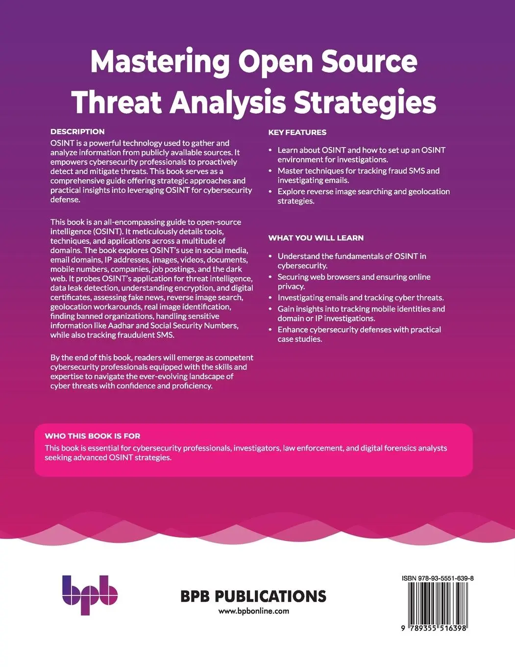Rückseite: 9789355516398 | Mastering Open Source Threat Analysis Strategies | Vishal Rai | Buch