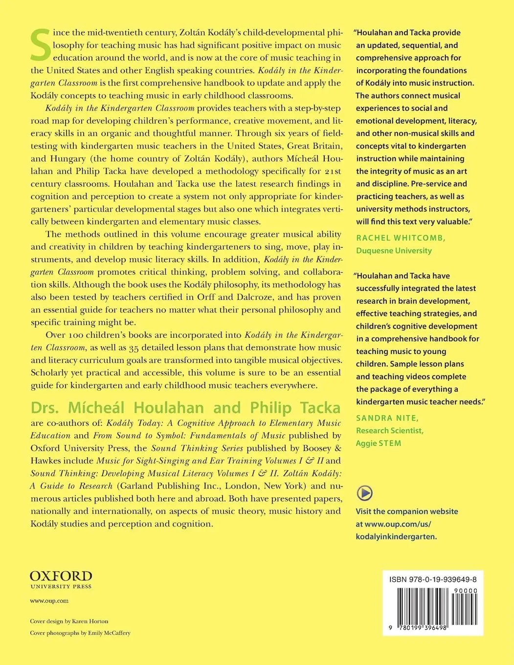 Rückseite: 9780199396498 | Kodaly in the Kindergarten Classroom | Micheal Houlahan (u. a.) | Buch
