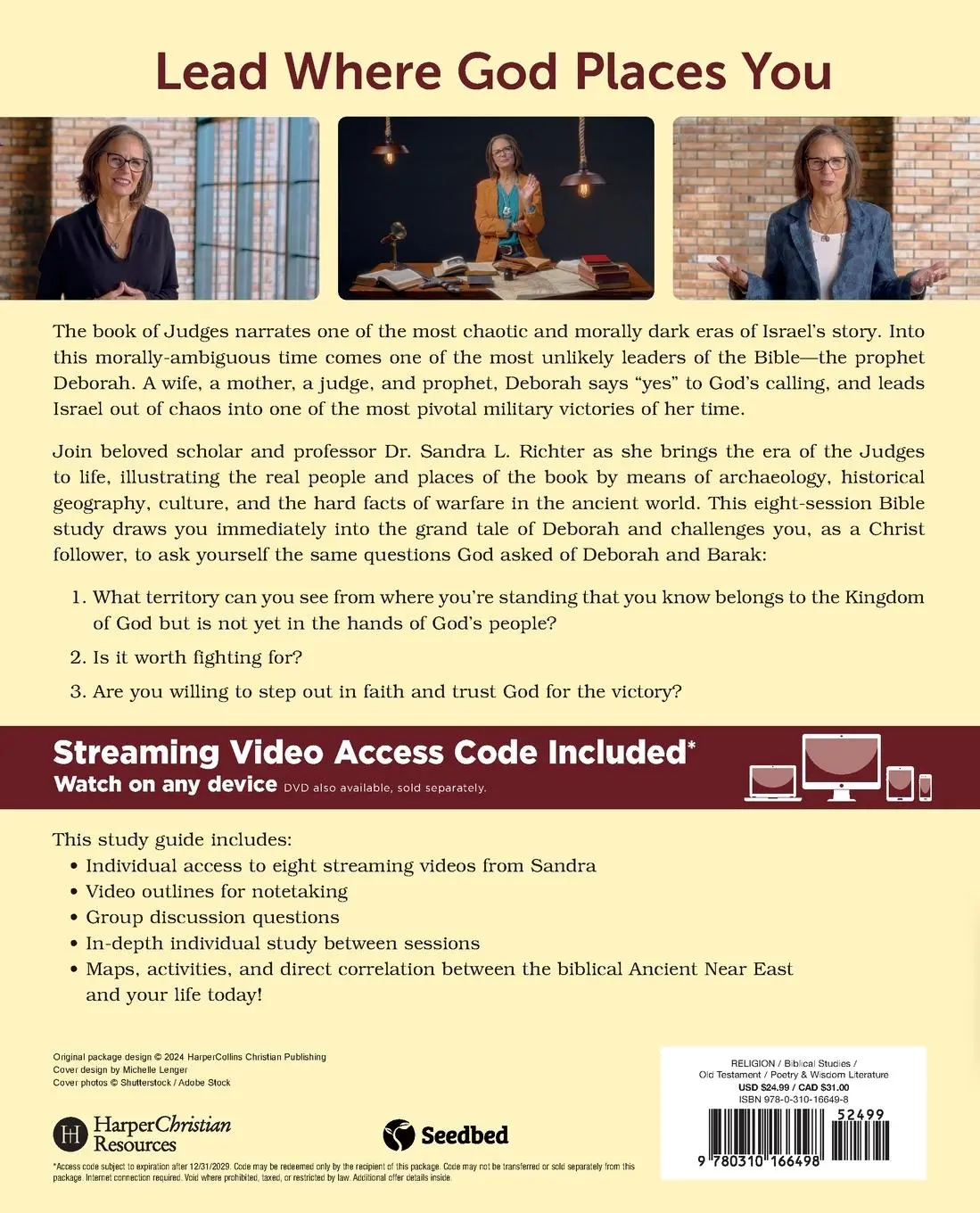 Rückseite: 9780310166498 | Deborah Bible Study Guide plus Streaming Video Softcover | Richter