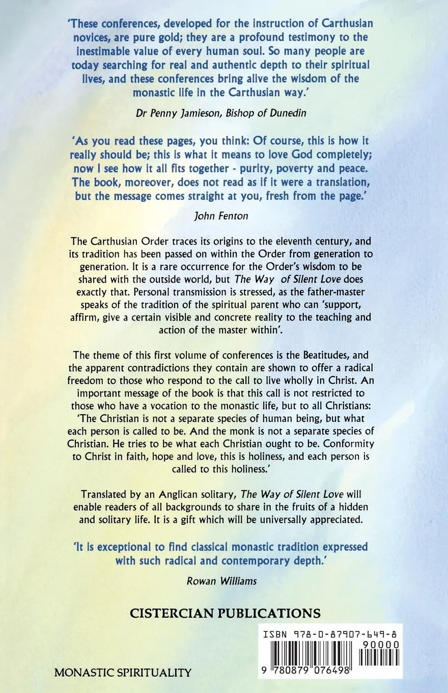 Rückseite: 9780879076498 | Way of Silent Love | Carthusian Novice Conferences | A Carthusian
