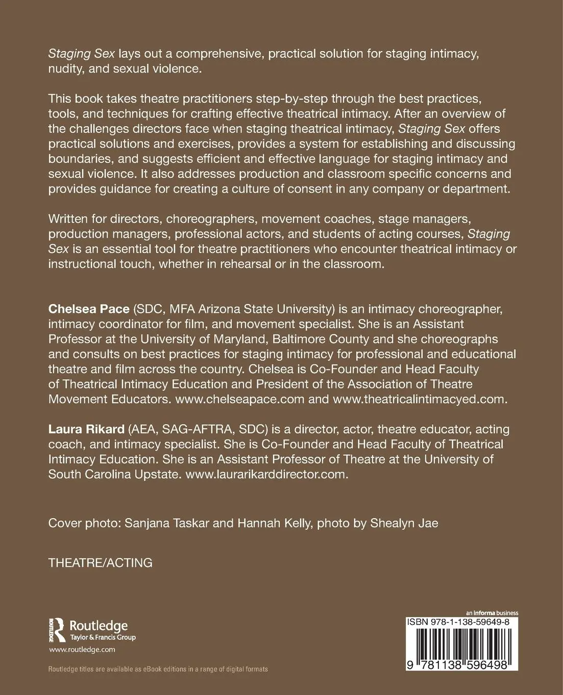 Rückseite: 9781138596498 | Staging Sex: Best Practices, Tools, and Techniques for Theatrical...