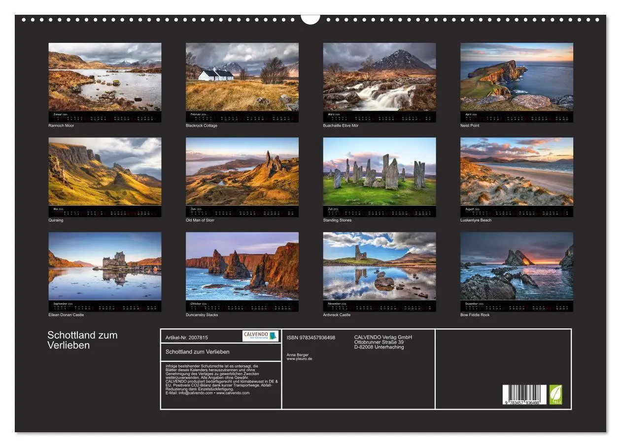 Bild: 9783457936498 | Schottland zum Verlieben (Wandkalender 2026 DIN A2 quer), CALVENDO...