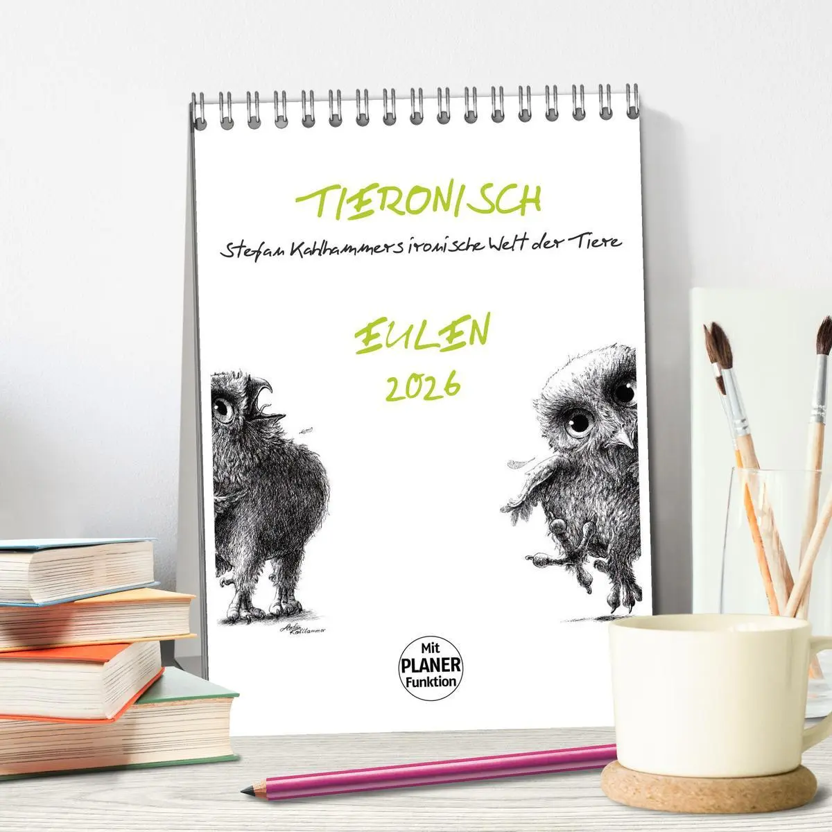 Bild: 9783516406498 | Tieronisch Eulen (Tischkalender 2026 DIN A5 hoch), CALVENDO...