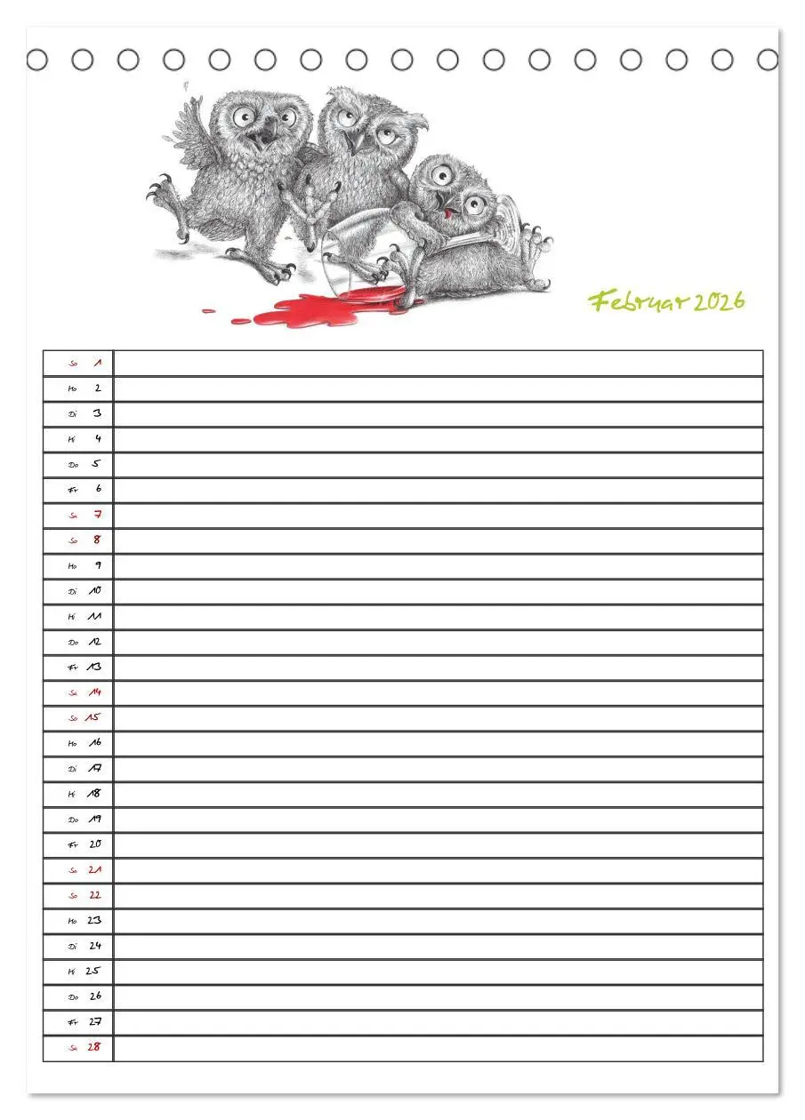 Bild: 9783516406498 | Tieronisch Eulen (Tischkalender 2026 DIN A5 hoch), CALVENDO...
