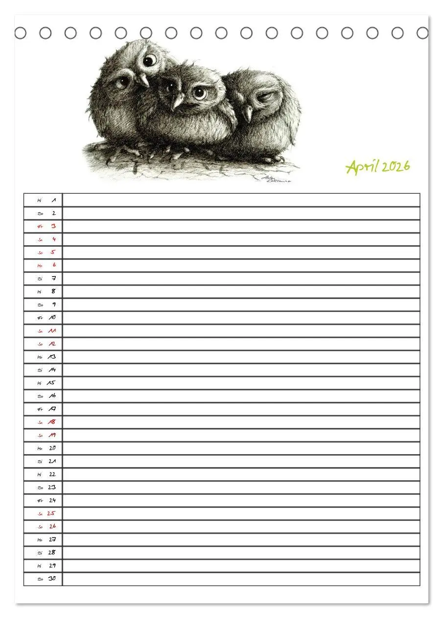 Bild: 9783516406498 | Tieronisch Eulen (Tischkalender 2026 DIN A5 hoch), CALVENDO...