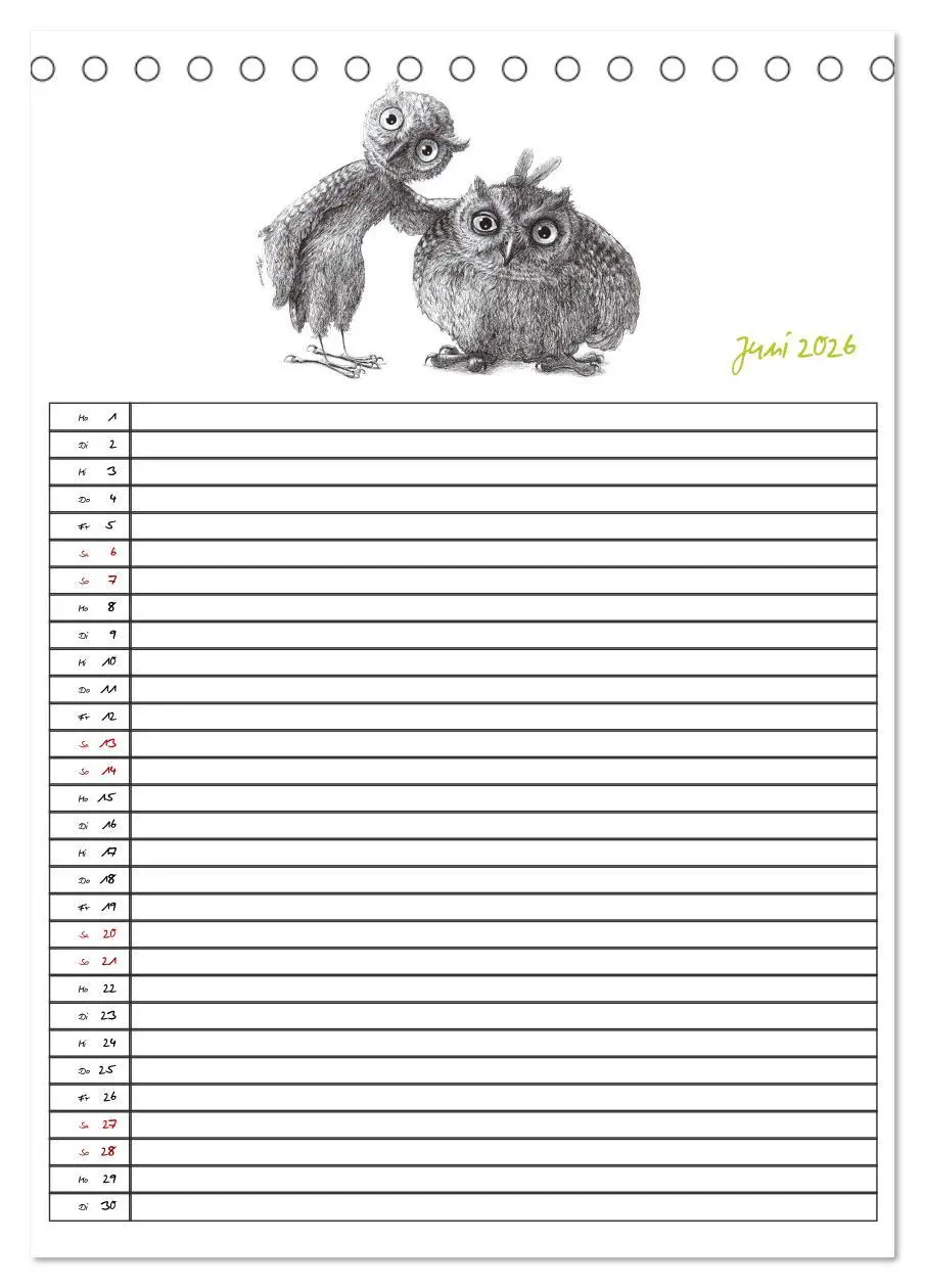 Bild: 9783516406498 | Tieronisch Eulen (Tischkalender 2026 DIN A5 hoch), CALVENDO...