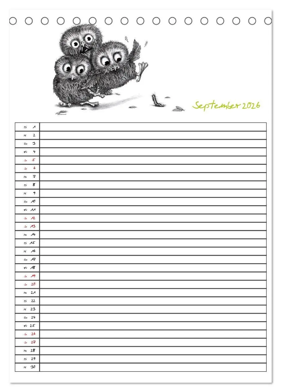 Bild: 9783516406498 | Tieronisch Eulen (Tischkalender 2026 DIN A5 hoch), CALVENDO...