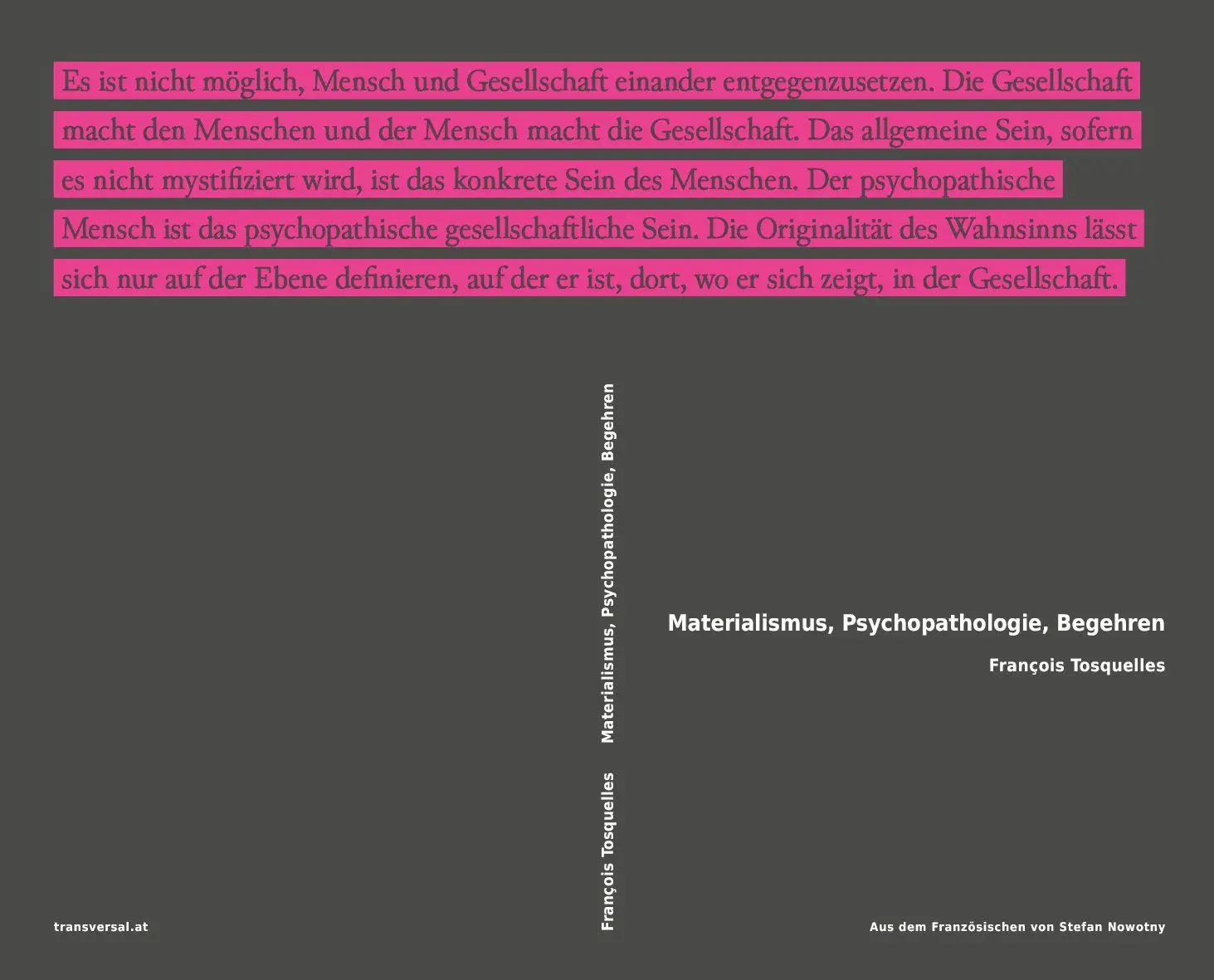 Cover: 9783903046498 | Materialismus, Psychopathologie, Begehren | François Tosquelles | Buch