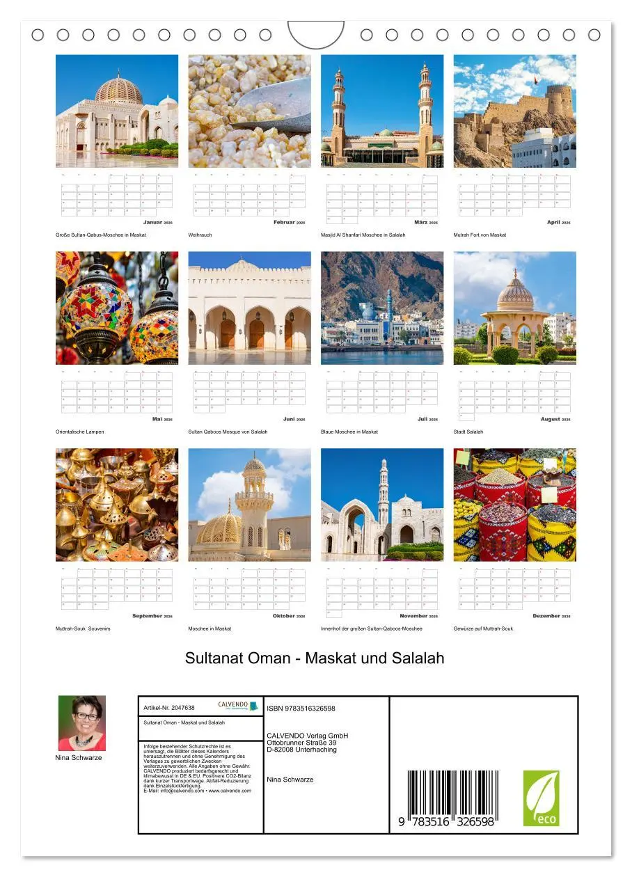 Bild: 9783516326598 | Sultanat Oman - Maskat und Salalah (Wandkalender 2026 DIN A4 hoch),...