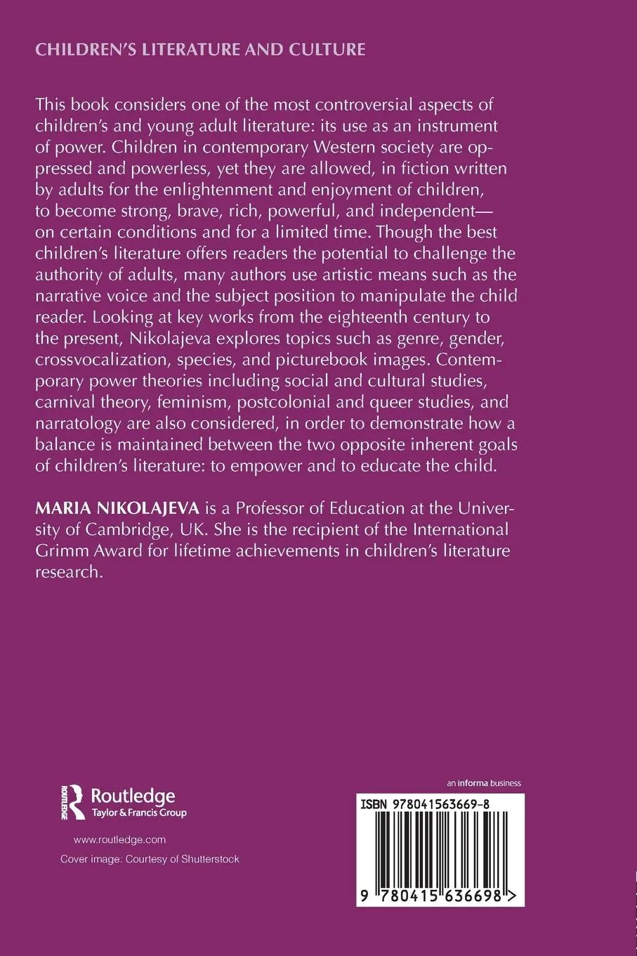 Rückseite: 9780415636698 | Power, Voice and Subjectivity in Literature for Young Readers | Buch