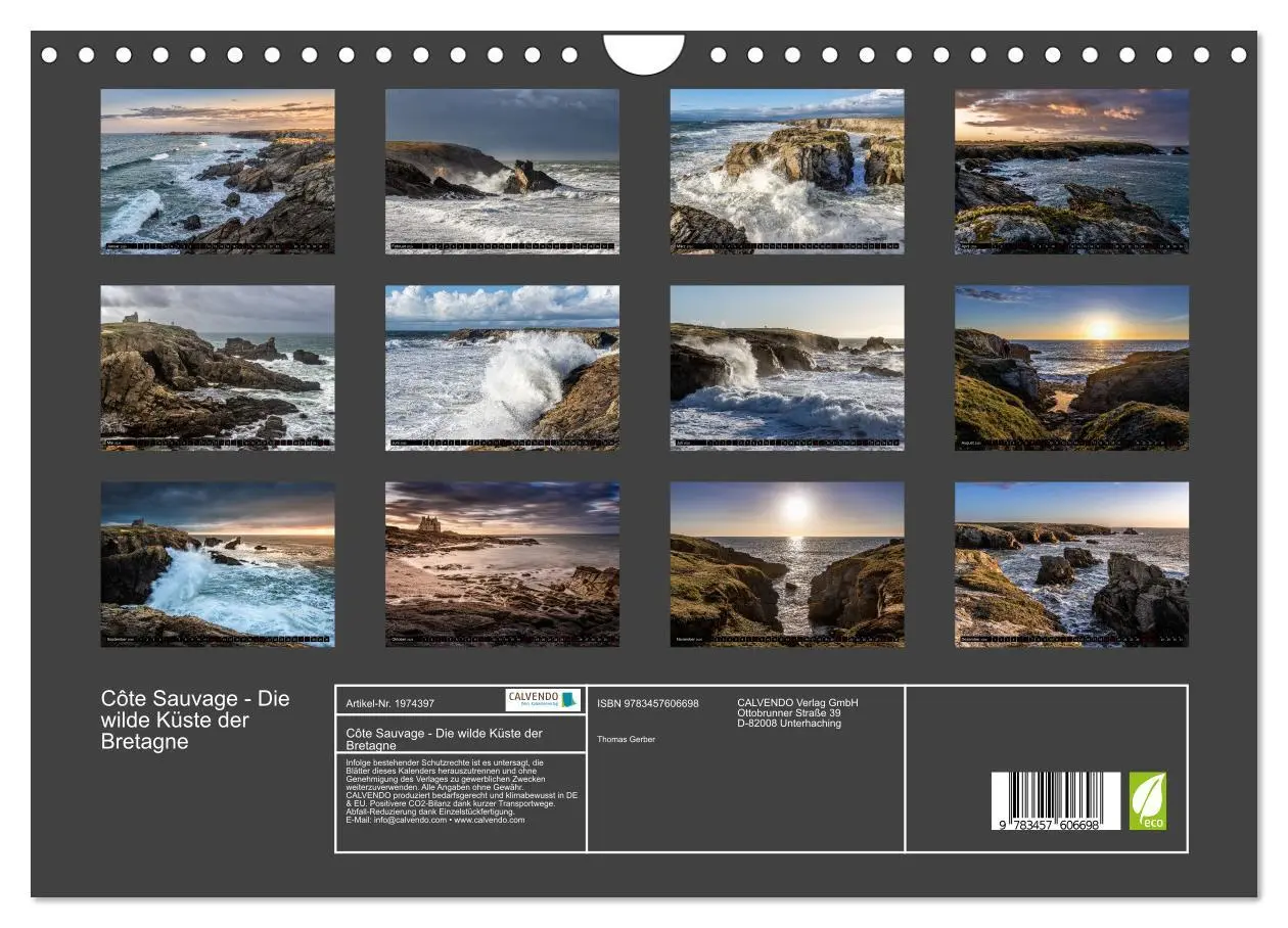 Bild: 9783457606698 | Côte Sauvage - Die wilde Küste der Bretagne (Wandkalender 2026 DIN...