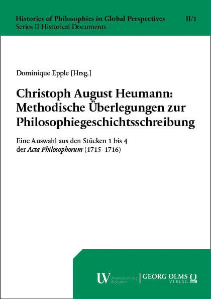 Cover: 9783487166698 | Christoph August Heumann: Methodische Überlegungen zur...