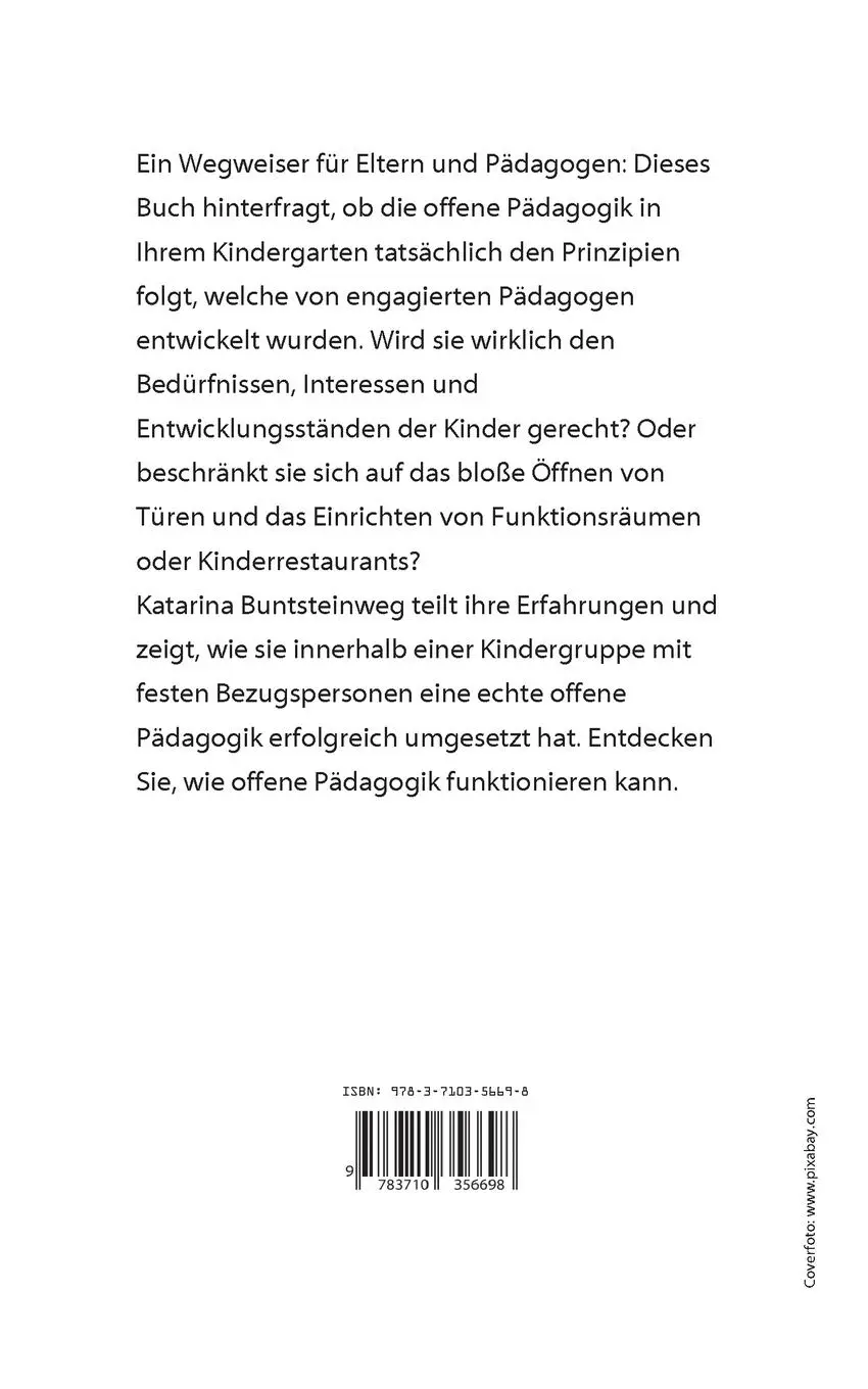Rückseite: 9783710356698 | Mein Weg zu offener Pädagogik im Kindergarten | Katarina Buntsteinweg