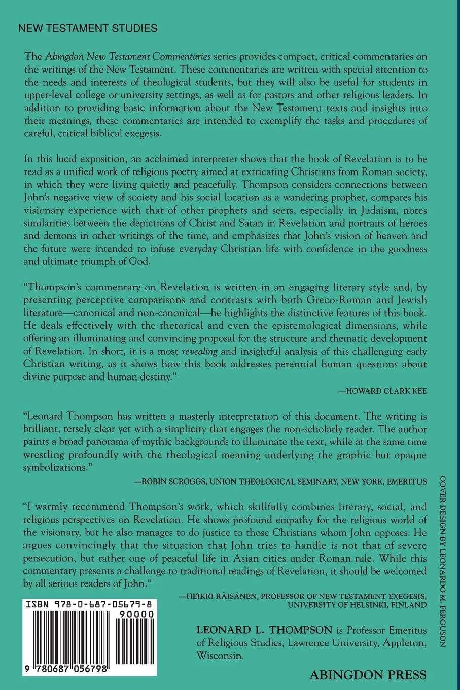 Rückseite: 9780687056798 | Abingdon New Testament Commentary - Revelation | Leonard L. Thompson