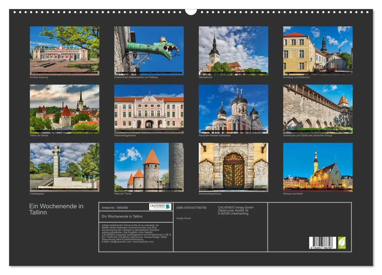 Bild: 9783457766798 | Ein Wochenende in Tallinn (Wandkalender 2026 DIN A2 quer), CALVENDO...