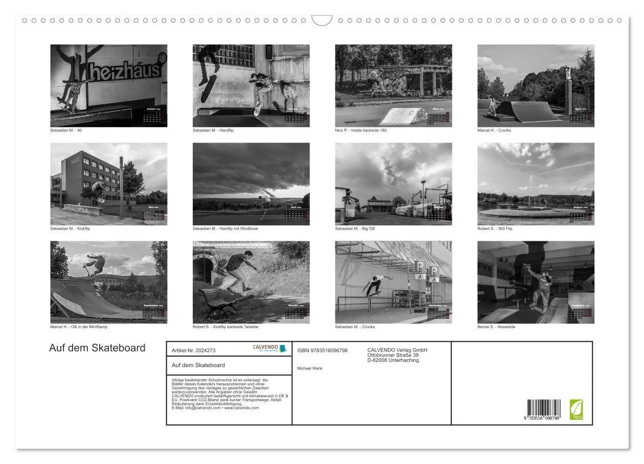 Bild: 9783516096798 | Auf dem Skateboard (Wandkalender 2026 DIN A2 quer), CALVENDO...