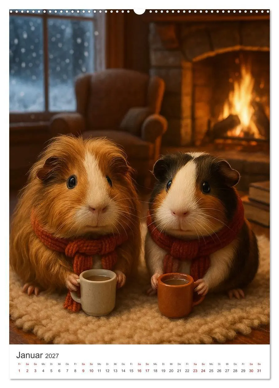 Bild: 9783516926798 | Cozy Moments - Meerschweinchen Kalender (hochwertiger Premium...