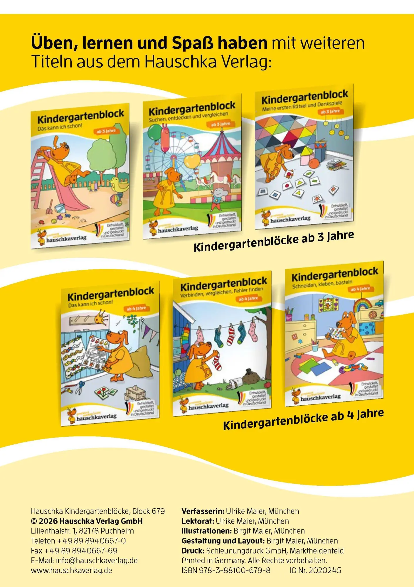 Bild: 9783881006798 | Kindergartenblock ab 3 Jahre - Formen, Farben, Rätselspaß | Maier