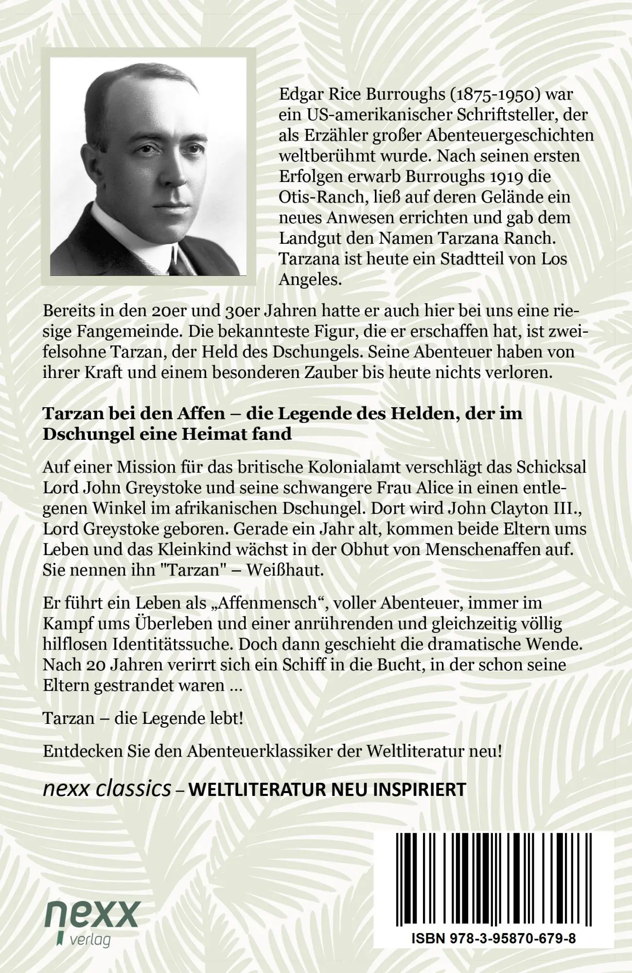 Rückseite: 9783958706798 | Tarzan - Der Affenmensch | Edgar Rice Burroughs | Taschenbuch | 292 S.