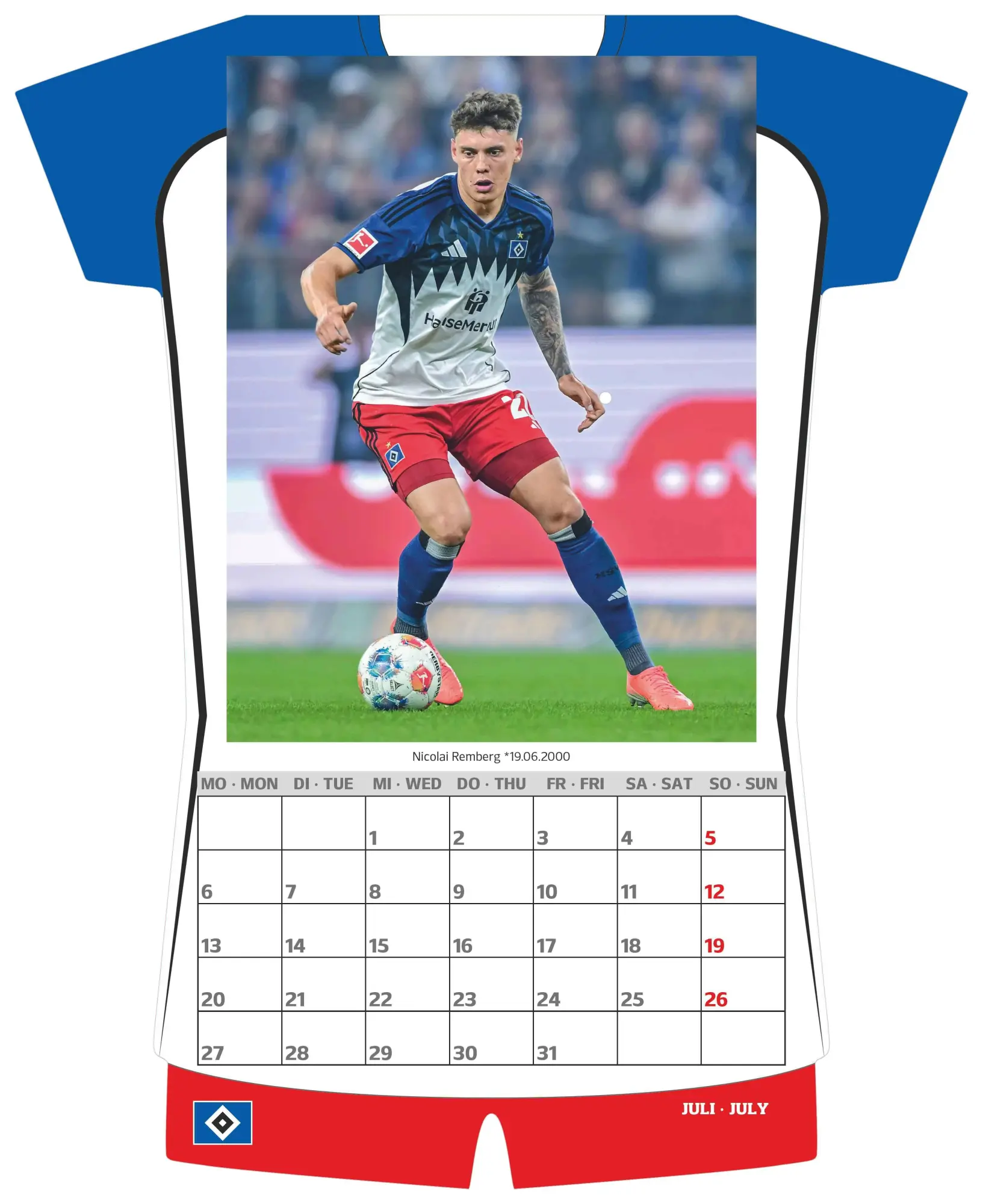 Bild: 4069095006898 | Hamburger SV 2026 - Trikotkalender - Fußball-Kalender -...