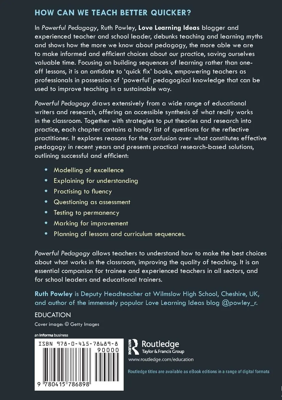 Rückseite: 9780415786898 | Powerful Pedagogy | Teach Better Quicker | Ruth Powley | Taschenbuch