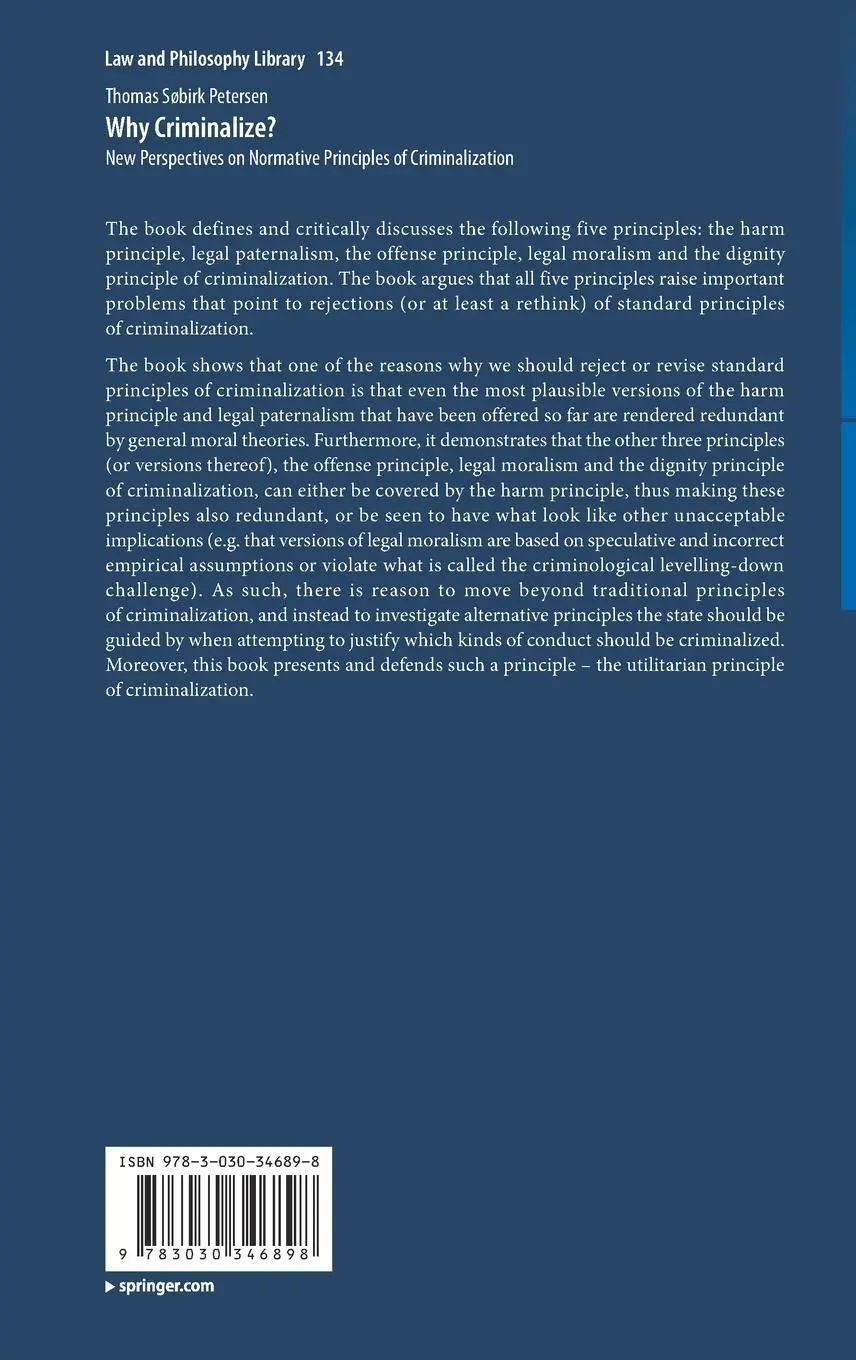 Rückseite: 9783030346898 | Why Criminalize? | Thomas Søbirk Petersen | Buch | x | Englisch | 2019