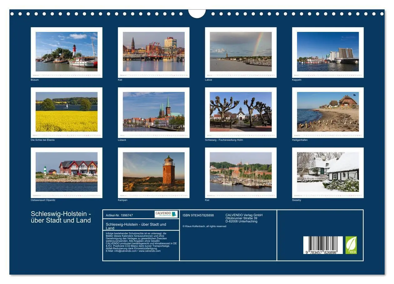 Bild: 9783457826898 | Schleswig-Holstein - über Stadt und Land (Wandkalender 2026 DIN A3...