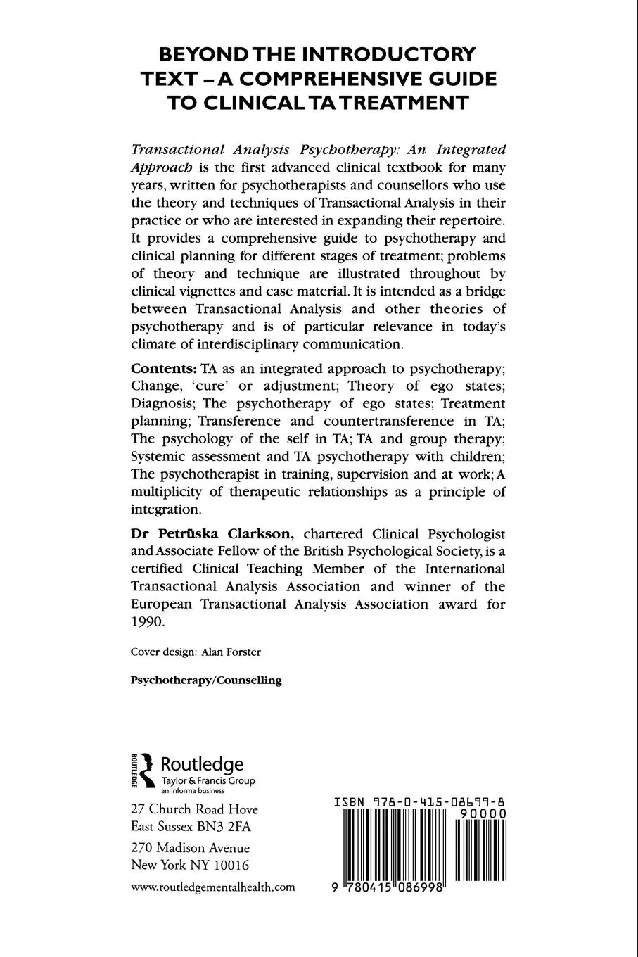 Rückseite: 9780415086998 | Transactional Analysis Psychotherapy | An Integrated Approach | Buch
