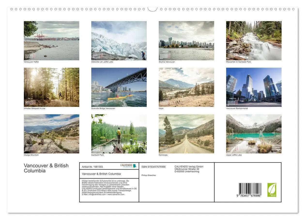 Bild: 9783457676998 | Vancouver &amp; British Columbia (hochwertiger Premium Wandkalender...
