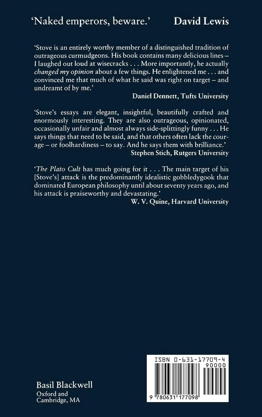 Rückseite: 9780631177098 | The Plato Cult | and Other Philosophical Follies | David Stove | Buch