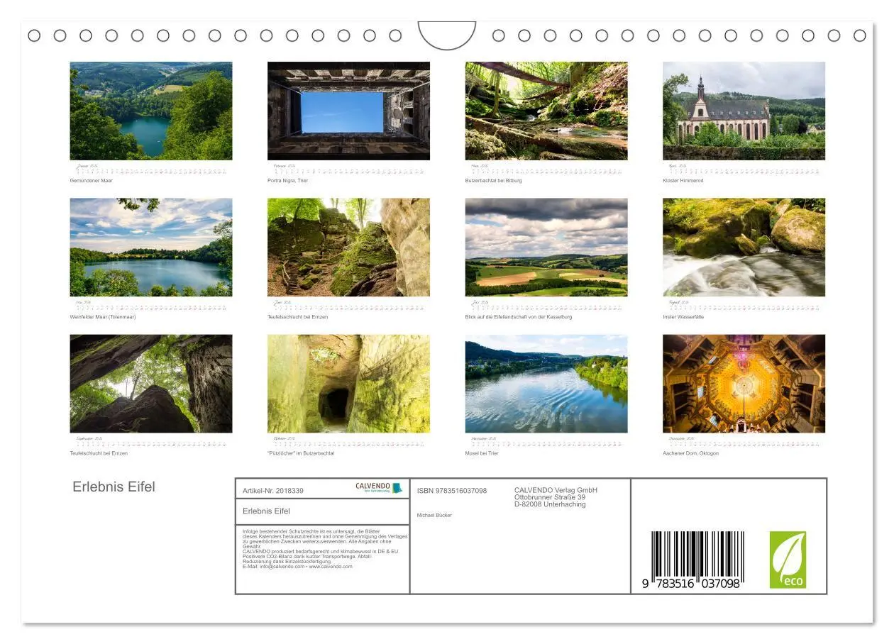 Bild: 9783516037098 | Erlebnis Eifel (Wandkalender 2026 DIN A4 quer), CALVENDO...