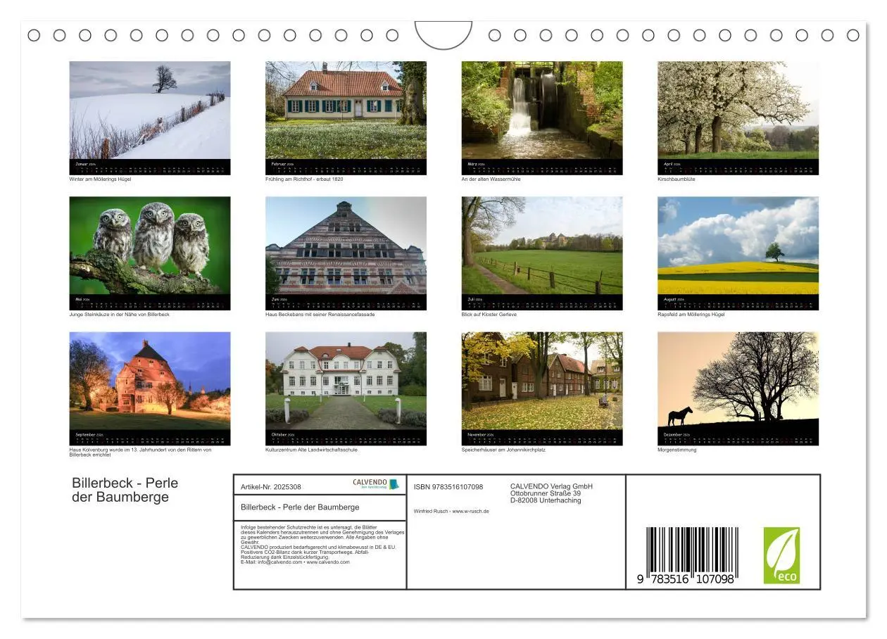 Bild: 9783516107098 | Billerbeck - Perle der Baumberge (Wandkalender 2026 DIN A4 quer),...