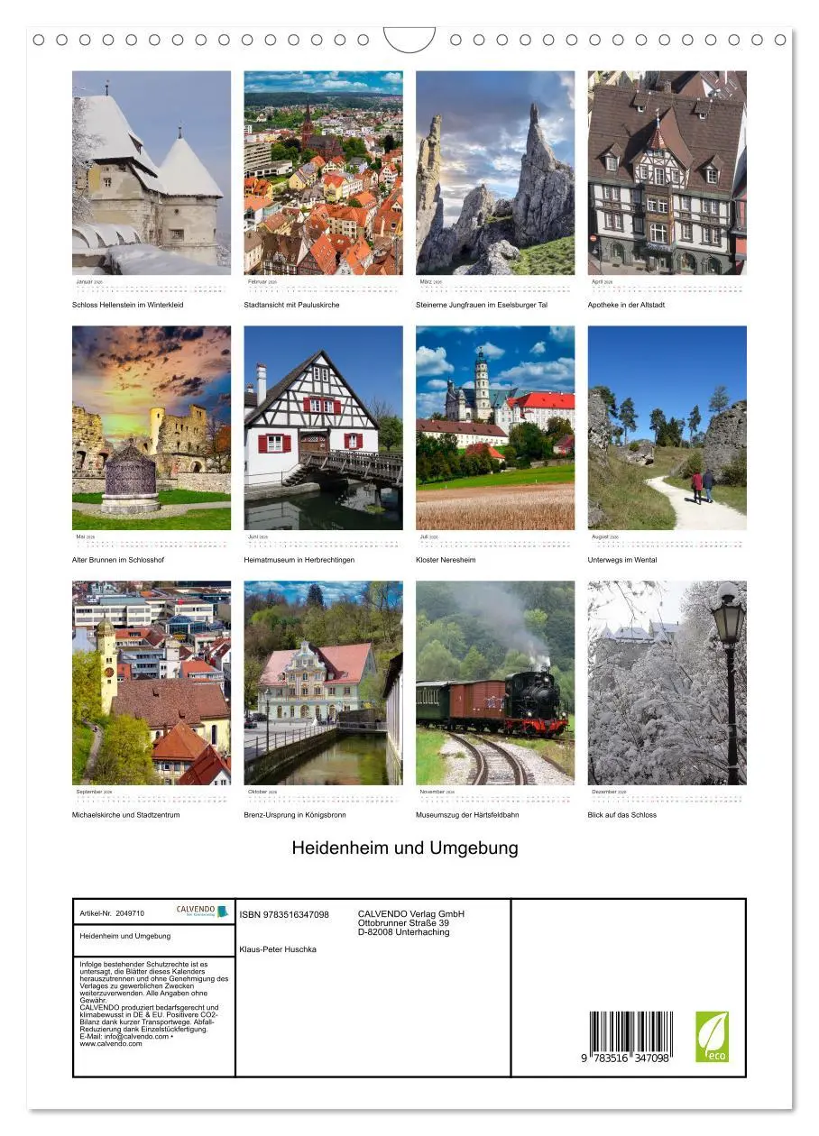 Bild: 9783516347098 | Heidenheim und Umgebung (Wandkalender 2026 DIN A3 hoch), CALVENDO...