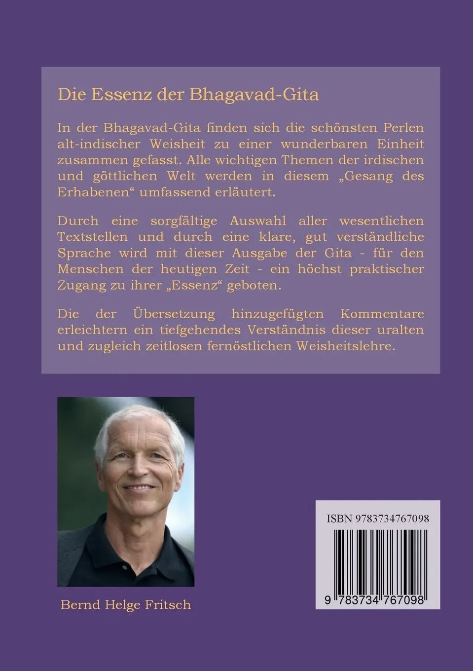 Rückseite: 9783734767098 | Die Essenz der Bhagavad-Gita | Bernd Helge Fritsch | Taschenbuch